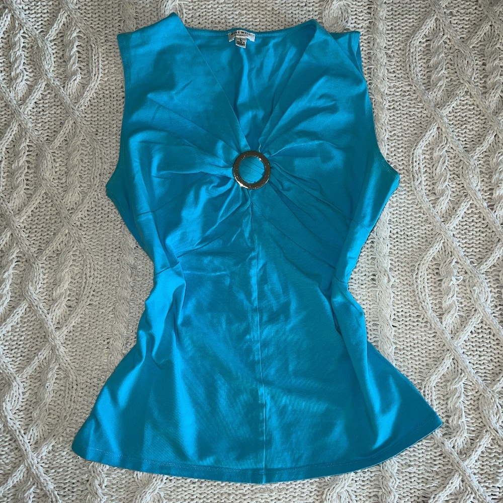 Vintage Y2K Aquamarine Blue Blouse